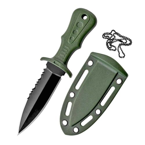 Joa Outdoor Feststehendes Gerades Festes Messer, Gezahnt, Klein, Stahl, Jagdmesser, Camping, Survival, Multitool, EDC, Neck Knife, Messer mit Scheide Joa Outdoor Feststehendes Gerades Festes Messer, Gezahnt, Klein, Stahl, Jagdmesser, Camping, Survival, Multitool, EDC, Neck Knife, Messer mit Scheide von joa