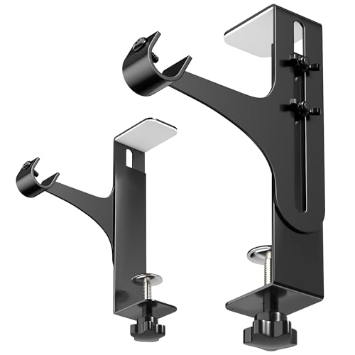 Vorhangstangenhalter ohne Bohren - Vorhanghalter ohne Bohren, Stangenhalter für Rollladenkasten, Schwarz, 2er-Pack von jockcaras