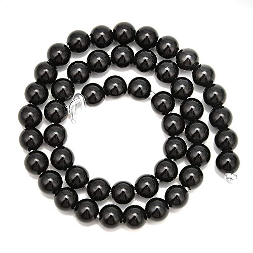 jodaying 2,0 mm großes Loch, schwarzer Onyx, 8 mm, glatte, runde, natürliche Edelsteine, lose Perlen für Schmuckherstellung, DIY-Erkenntnisse von jodaying