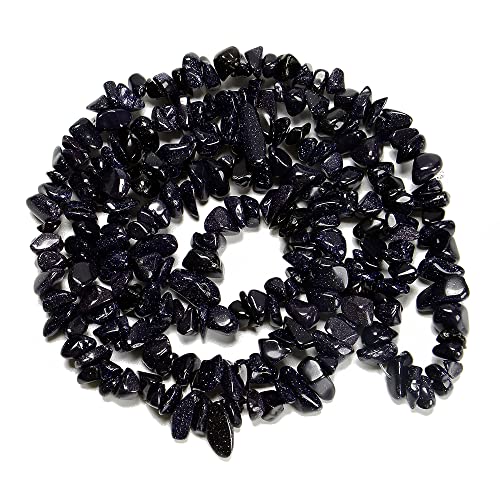 jodaying 7–8 mm natürlicher blauer Sandstein, Edelsteinspäne, Heilkies, Armbänder, Halsketten-Set, unregelmäßige Trommelsteinperlen, DIY, Handwerk, Design, Schmuckherstellung, 81,3 cm von jodaying