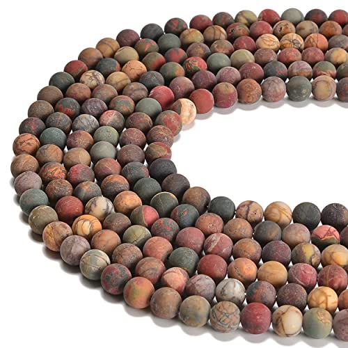 jodaying Picasso-Jaspis, 10 mm, matt, rund, natürliche Edelsteine, lose Perlen für Schmuckherstellung, DIY, 1 Strang 38,1 cm jodaying Picasso-Jaspis, 10 mm, matt, rund, natürliche Edelsteine, lose Perlen für Schmuckherstellung, DIY, 1 Strang 38,1 cm von jodaying