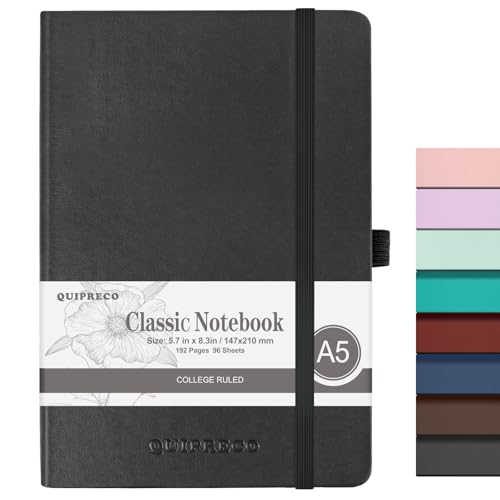 joibabe A5-Notizbuch mit linierten Seiten, 196 Seiten, 80 g/m², Notizblock mit weichem PU-Einband, Stifthalter, Innentasche, Index-Tabs. Tagebuch, Notizbuch für Büro, Schule, Zuhause, Schreiben und von joibabe
