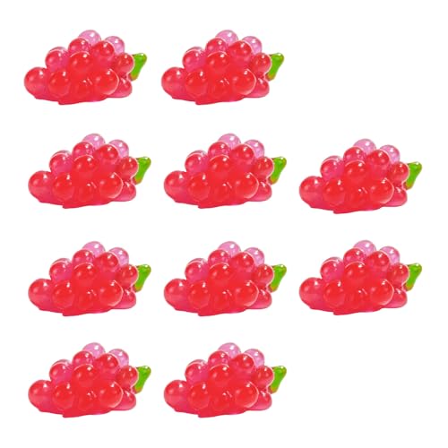 10 Stück leuchtende Trauben kleine Harzperlen Obst-Miniaturen für Schmuckherstellung, Handwerk, Verzierungsperlen 10 Stück leuchtende Trauben kleine Harzperlen Obst-Miniaturen für Schmuckherstellung, Handwerk, Verzierungsperlen von jojnsha