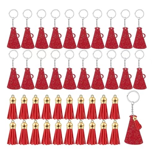 20 PCs Stilvoller Schlüsselhalter Langlebiger Leerer Acryl Schlüsselbund Megaphonform Oramente Tassels Schlüsselanains Für Projekte von jojnsha