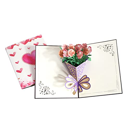 3D-Grußkarte für Nelke, Rosenblüte, Valentinstagskarten mit Umschlag für Hochzeit, Geburtstag, Jahrestag 3D-Grußkarte für Nelke, Rosenblüte, Valentinstagskarten mit Umschlag für Hochzeit, Geburtstag, Jahrestag von jojnsha