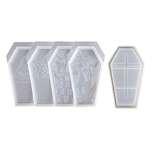 5 Stück Harz-Epoxid-Formen, Halloween, Sarg, Aufbewahrungsbox, Schrank, Silikonform geeignet von jojnsha