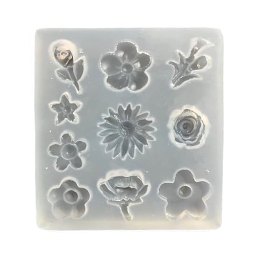 Blumen-Harz-Form, Schlüsselanhänger, Anhänger, Silikon, handgefertigt, Shaker-Zubehör, Epoxidharz-Form von jojnsha
