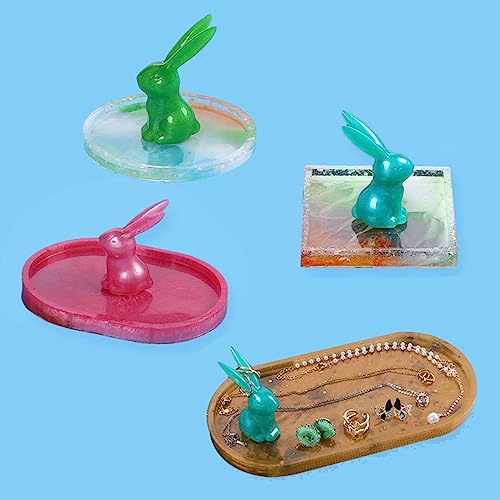 Kaninchen Juwelierlagerschale Formplatte Epoxidharz Gussform Form Desktop Dekoration Silikonform Leicht Zu Reinigen Epoxidharzformen Für Anfänger Schmuck Organizer Schimmeldekoration Handwerk von jojnsha