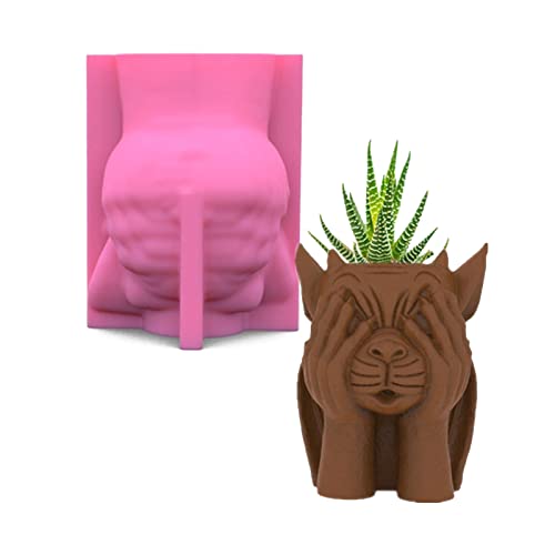 Teufelstifthalter Gypsum Blumentopf Silikonform Epoxidharz Guss Sukkulente Vase Zement Pflanzentwickler Teufel Silikonform von jojnsha