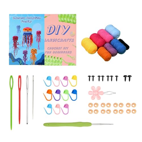 jojnsha Häkelstarter Jellyfish Kits Einschließlich Hakengarne Nadel Plastik Augen Nadel Threader Kreativ jojnsha Häkelstarter Jellyfish Kits Einschließlich Hakengarne Nadel Plastik Augen Nadel Threader Kreativ von jojnsha