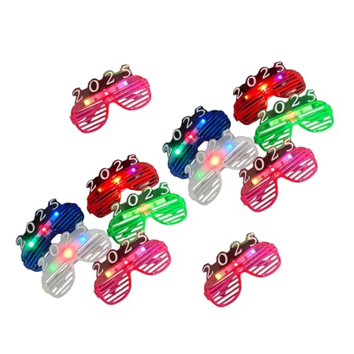 jojnsha Silvesterparty 2025 Brillen Requisiten Brillen Neujahr Feier Brille für Erwachsene Kinder LED leuchtende Brillen 12 Stück jojnsha Silvesterparty 2025 Brillen Requisiten Brillen Neujahr Feier Brille für Erwachsene Kinder LED leuchtende Brillen 12 Stück von jojnsha
