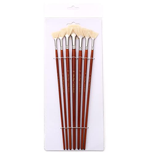 jojobasec Fächerpinsel-Set, 7-teilig, professionelle Künstler, Acryl-Pinsel mit langen Holzgriffen, Anti-Haarausfall-Borstenhaare jojobasec Fächerpinsel-Set, 7-teilig, professionelle Künstler, Acryl-Pinsel mit langen Holzgriffen, Anti-Haarausfall-Borstenhaare von jojobasec