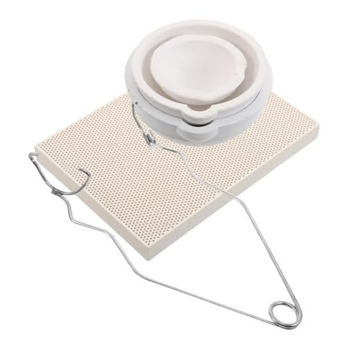 1 Set Schmelztiegelschalen-set, Keramiktiegelbecher Und Wabenlötplatte Mit Plattenzange Zum Metallschmelzen Und Zur Schmuckherstellung von jojofuny