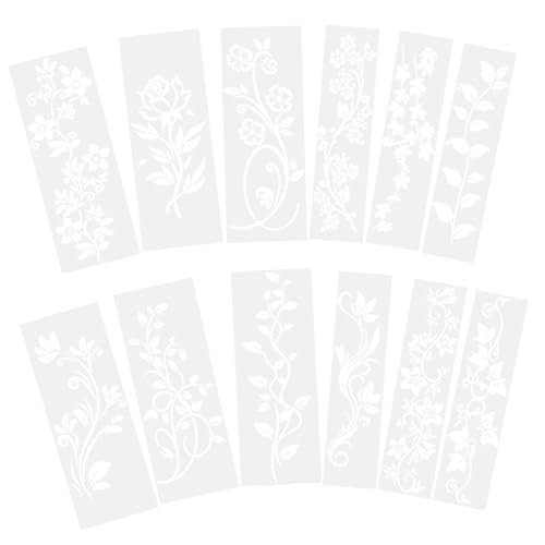 12 Blattranken-schablonen, Blätter, Wiederverwendbare Blumenschablone, Diy-bastelarbeiten, Zeichenvorlagen Zum Malen Auf Holz, Felsen, Leinwand, Stoff 12 Blattranken-schablonen, Blätter, Wiederverwendbare Blumenschablone, Diy-bastelarbeiten, Zeichenvorlagen Zum Malen Auf Holz, Felsen, Leinwand, Stoff von jojofuny