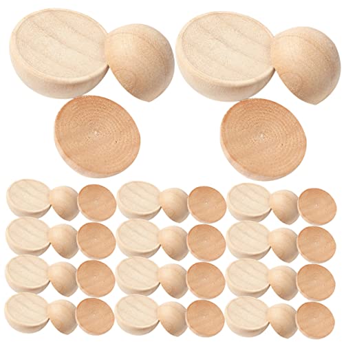 150 Stück Holzperlen Unbehandelt Diy Schmuck Halbkugeln Holz für Bastelprojekte Unfarbige Holzperlen von jojofuny
