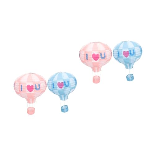 2 Sätze Papierlaternen Hot Air Balloon Deko Für Hochzeiten Partys Faltbare Herzen Stabile Struktur Langlebig Für Feiern 2 Stück * 2 von jojofuny