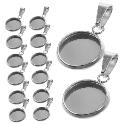 20Stücke DIY Anhänger mit Runden Cabochon Basen für Silberfarbene Schmuckschalen Personalisierte und Projekte von jojofuny