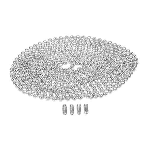 2Sätze Kugelkette mit Verbindern Schmuckperlenkette für DIY und Armbänder Rostfrei und Langlebig Hundetagkette Dekoration von jojofuny