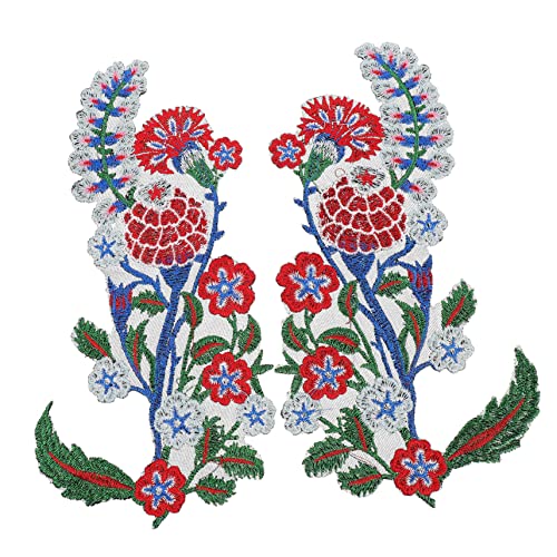 jojofuny 1 Paar Blumen Patch Stickerei Dekorative Aufnäher für Kleidung Taschen und Hüte Vielseitig Einsetzbar Leicht und Langlebig für Diy Projekte von jojofuny