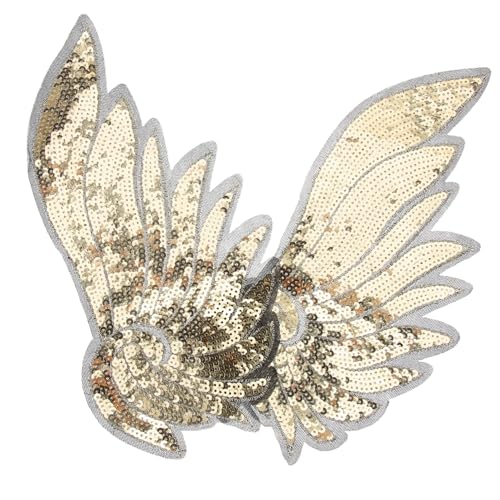 jojofuny 1 Paar Glitzernde Engel Stoffpatches Goldene Pailletten Applikation für Kleidung Taschen und Mehr Dekoratives Accessoire für Outfits jojofuny 1 Paar Glitzernde Engel Stoffpatches Goldene Pailletten Applikation für Kleidung Taschen und Mehr Dekoratives Accessoire für Outfits von jojofuny