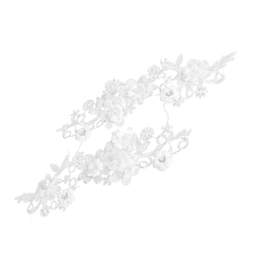 jojofuny 1 Paar Perlen -Spitzenhilfsmaterialien Kostümbänder Hochzeitsdekorationen Party Band Blumenspitze Blumenband Braut- Blumenspitzenbänder Spitzenband selber machen Hochzeitsband Weiß von jojofuny