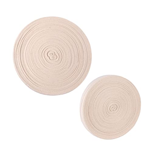 jojofuny 1 Rolle Alle Baumwoll -Gurtband reisen Tuch Gurtbaumwolle Verpackungsbänder Stoffband zum Nähen Bindung Umreifung lang geschenkband Kleidungsband weißes Band Festes Farbband Beige von jojofuny