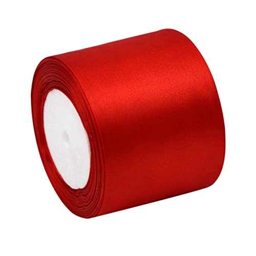jojofuny 1 Rolle Bandband Wickelband Großes Band Hochzeitsband Hochzeitssatinband Abschlussband Dekoratives Satinband Urlaubsband Zierband Spezielle Bänder Einseitiges Band Geschenkband Rot von jojofuny