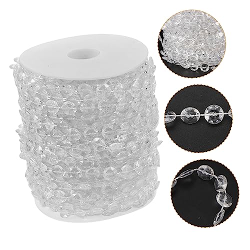 jojofuny 1 Rolle Beaded Plastic Fringe Trim Transparente Kunststoffperlen für Vorhänge Rolle Diy Dekoration für Möbel und Wohnaccessoires von jojofuny