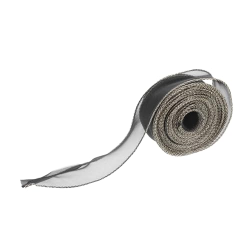 jojofuny 1 Rolle Breites, Transparentes Chiffonband Mit Golddraht, Polyesterband Zum Verpacken Von Geschenken, Heimdekoration, Hochzeitsdeko, Haarschmuck Für Mädchen, Handgefertigt, 9,1 M, von jojofuny