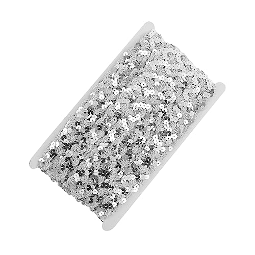 jojofuny 1 Rolle Breites Paillettenband für Diy Nähprojekte Glitzernde Textilspitze für Bekleidungsverschönerung und Bastelarbeiten Yards Silberfarben Vielseitig Einsetzbar Heimwerker und von jojofuny