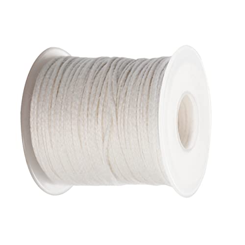 jojofuny 1 Rolle Candle Wick Baumwolle Hochwertiger Docht für DIY Kerzenherstellung Geeignet für Säulen und Taperkerzen und Langlebig Passt zu Docht Tabs Einfach Zuschneidbar von jojofuny