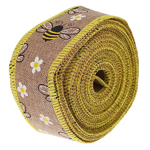 jojofuny 1 Rolle Dekoratives Bienenmuster Geschenkband Yards Geschenkverpackung Basteln DIY Projekte Hochwertiges Vielseitiges Schleifenband für Frühlings und Sommerdekorationen von jojofuny