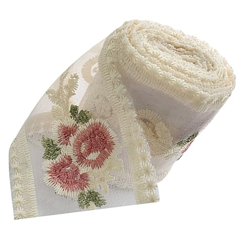 jojofuny 1 Rolle Diy Rosenblüten Stickerei Spitzenband Dekoratives Ripsband für Haarschmuck Bastelprojekte und Näharbeiten Elegantes Zuschneidbares Material für Diy Ideen von jojofuny
