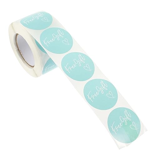 jojofuny 1 Rolle Geschenkaufkleber Selbstklebende Etiketten für Verpackungen Blau Grün Dekorative Etiketten für Hochzeiten Geburtstage und Feiertage Beschreibbare Aufkleber für und Partys von jojofuny