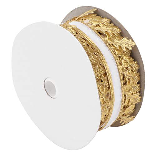 jojofuny 1 Rolle Girlanden Für Die Dekoration Band Für Die Kranzherstellung Rot Ballonbogen Bestickt Schleife Weißes Band Dekorationen Weihnachtsdrahtband Quaste Party Golden Polyester von jojofuny