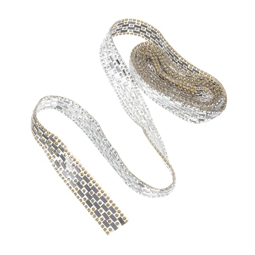 jojofuny 1 Rolle Gürtel aus Strass Strassdekor Strasssteine ​​Aufkleber DIY-Bastelstreifen Haushalt Strasssteine DIY Handwerk Strass Bling-Wrap Schleifenmuster-Patch Plastik von jojofuny