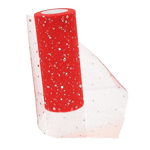 jojofuny 1 Rolle Mesh-Rolle Stoff Dekoration dekorativ Junggesellinnenabschied für Pailletten Gazeband Party- -Band Geschenkbänder ein Verpackungsband Kleid Wickelband Bastelgazeband rot jojofuny 1 Rolle Mesh-Rolle Stoff Dekoration dekorativ Junggesellinnenabschied für Pailletten Gazeband Party- -Band Geschenkbänder ein Verpackungsband Kleid Wickelband Bastelgazeband rot von jojofuny