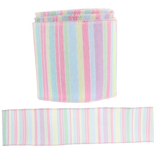 jojofuny 1 Rolle Regenbogen Geschenkband mit Drahtkante Yards Pastellfarbenes Dekorationsband für Weihnachten Hochzeiten und Kreative Bastelprojekte von jojofuny