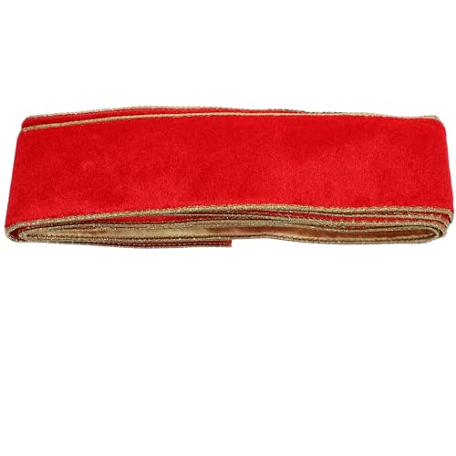 jojofuny 1 Rolle Rotes Veloursband Schneidbares Geschenkband für Kreative Dekorationen für Weihnachten Basteln Blumensträuße und Geschenkverpackungen von jojofuny