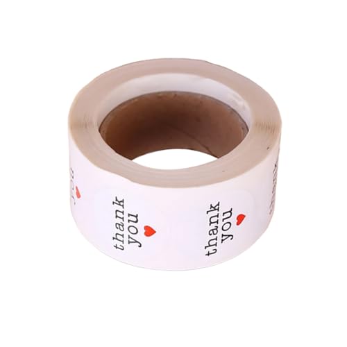 jojofuny 1 Rolle Runde Selbstklebende Aufkleber mit Roten Herzen für Dankeschön Labels für Bäckereien Geschenkverpackungen und Diy Dekorationen jojofuny 1 Rolle Runde Selbstklebende Aufkleber mit Roten Herzen für Dankeschön Labels für Bäckereien Geschenkverpackungen und Diy Dekorationen von jojofuny