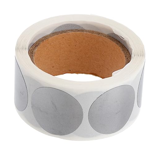 jojofuny 1 Rolle Scrape DIY Klebeetiketten Runde Aufkleber Silberne Etiketten für und Partys Selbstklebende Papierdekorationen für Kreative Projekte und DIY Anwendungen von jojofuny