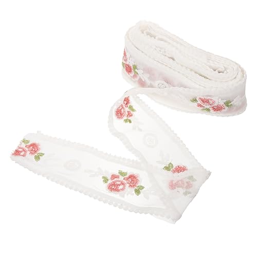 jojofuny 1 Rolle Spitzengestickte Gurte heiraten Blumen- bunt Nähen Blumenband Farbe für besticktes Band Spitzenbänder Band zum Verpacken Dekorative Bänder floral bestickte Spitze Polyester von jojofuny