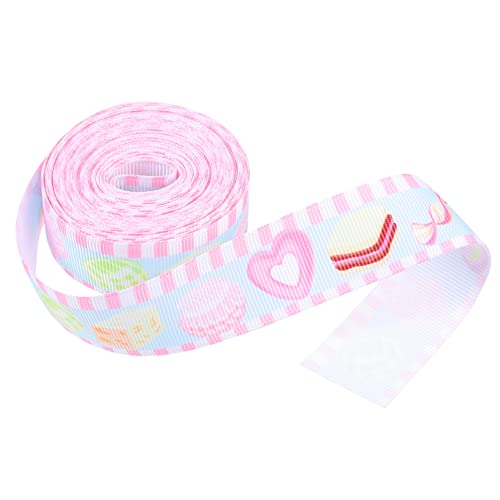 jojofuny 1 Rolle Süßigkeiten Eiscreme Druck Grosgrain Band Diy Verpackungsband für Partys Blumenverpackung und Handarbeiten Material von jojofuny