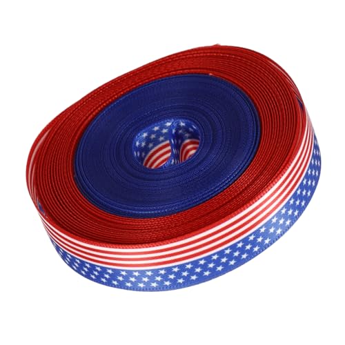 jojofuny 1 Rolle Unabhängigkeitstag Geschenkband Yards Patriotic Craft Ribbon für Diy Dekorationen Farbenfrohes Bastelband für Partys und Feiertagsfeiern von jojofuny