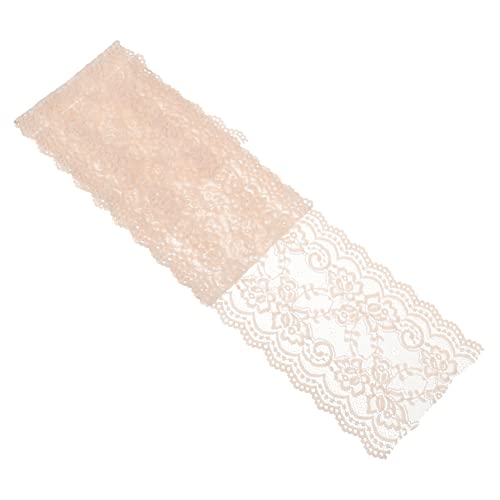 jojofuny 1 Rolle Weiche Stretch -Spitzenspitze dehnbarer Spitzenstoff Spitzenband für Handwerk Spitzendekoration Blumen- Vintage-Spitzenstoff Blumenmuster Spitzenband Nylon Beige von jojofuny