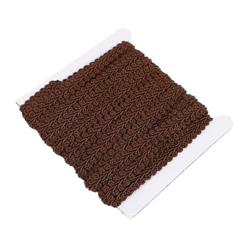 jojofuny 1 Rolle Wellige Spitze Zopfband Zum Nähen Zierband Nähen Kanten Lametta-fransenbesatz Dickes Band Trimmen Satinband Randverkleidung Geflochtenes Band Randband Polyester Kaffee von jojofuny