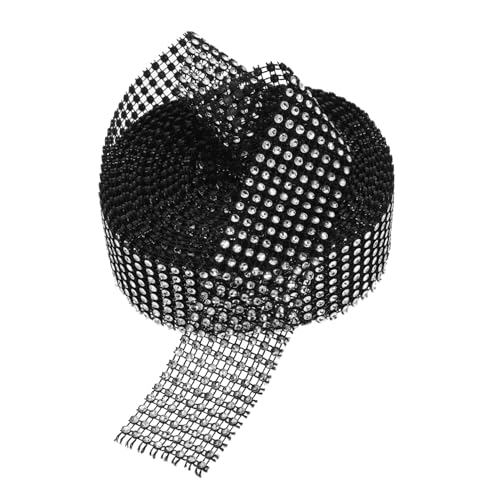 jojofuny 1 Rolle austauschbares Strassband Edelsteine schmücken trimmen Strasssteine hochzeitsdekoration tortendekoration Zuschneidbarer Kostümbesatz zarter Kleidungsbesatz Plastik Black von jojofuny