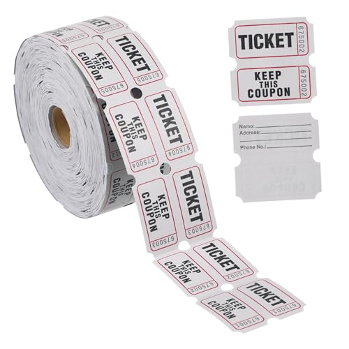 jojofuny 1 Rolle verlosen Tombola-Tickets verdoppeln Coupon Etikett Karten für Konzert Eintrittskarten für den Unterricht beschichtetes Papier Light Grey jojofuny 1 Rolle verlosen Tombola-Tickets verdoppeln Coupon Etikett Karten für Konzert Eintrittskarten für den Unterricht beschichtetes Papier Light Grey von jojofuny