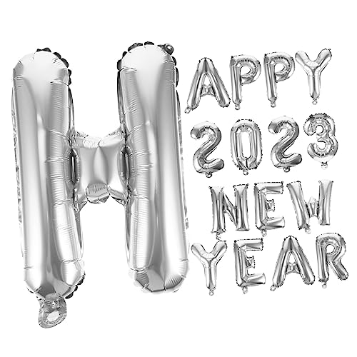 jojofuny 1 Satz 2023 Aluminiumfolienballon Bedruckter Neujahrsballon Feiertagsparty-banner Designballons 2023 Abschlussfeier Dekorationen 2022 Neujahrsballons Haushalt Neujahrsvorräte von jojofuny