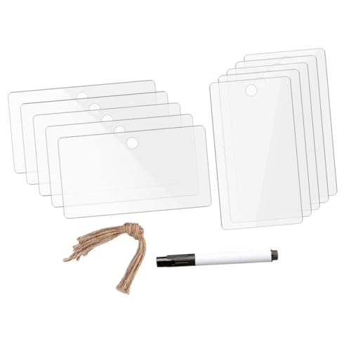 jojofuny 1 Satz Acryl Labels Wiederverwendbare Transparente mit Seil und Stift für Diy Projekte Praktische Aufbewahrungslösungen für Vorratsraum Langlebig und Leicht zu Reinigen von jojofuny